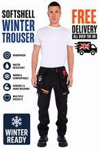 Load image into Gallery viewer, Men's Waterproof Softshell cargo Workwear Trousers Removeable Pockets
