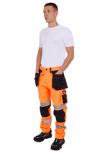Load image into Gallery viewer, Men's Waterproof Hi vis Softshell Cargo Trouser Orange Av-59