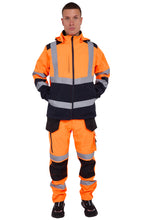 Load image into Gallery viewer, Men's Waterproof Hi vis Softshell Cargo Trouser Orange Av-59
