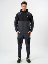 Load image into Gallery viewer, Aviator London Men's Performance Hooded Tracksuit – Athletic Training Set Grey/Black
