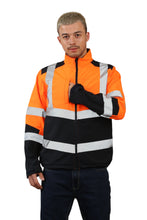 Load image into Gallery viewer, High Vis Softshell waterproof Jacket Removable Hood