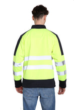 Load image into Gallery viewer, High Vis 4 Pockets Stand Collar Zipper Hoodie - Yellow/Navy