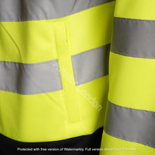 Load image into Gallery viewer, High Vis 4 Pockets Stand Collar Zipper Hoodie - Yellow/Navy