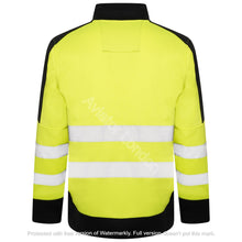 Load image into Gallery viewer, High Vis 4 Pockets Stand Collar Zipper Hoodie - Yellow/Navy