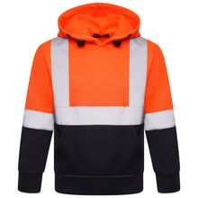 Load image into Gallery viewer, High Vis Kids Pullover Hoodie - Orange/Navy