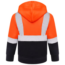 Load image into Gallery viewer, High Vis Kids Pullover Hoodie - Orange/Navy