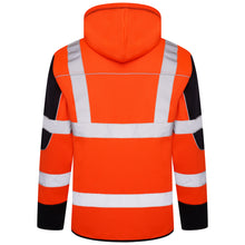 Load image into Gallery viewer, High Vis 4 Pockets Zipper Hoodie - Orange/Navy