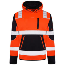 Load image into Gallery viewer, High Vis 4 Pockets Pullover Hoodie - Orange/Navy Success