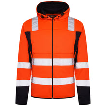 Load image into Gallery viewer, High Vis 2 Long Pockets Zipper Hoodie -Orange/Navy