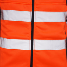 Load image into Gallery viewer, High Vis 2 Long Pockets Zipper Hoodie -Orange/Navy