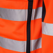 Load image into Gallery viewer, High Vis 2 Long Pockets Zipper Hoodie -Orange/Navy