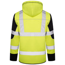 Load image into Gallery viewer, High Vis 4 Pockets Zipper Hoodie - Yellow/Navy
