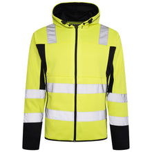 Load image into Gallery viewer, High Vis 2 Long Pockets Zipper Hoodie -Yellow/Navy Success