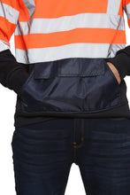 Load image into Gallery viewer, Aviator London Hi Vis Hoodie High Vis 3 Flap Pockets Pullover Hoodie - Orange/Navy
