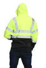 Load image into Gallery viewer, Aviator London Hi Vis Hoodie High Vis 3 Flap Pockets Pullover Hoodies - Yellow/Navy