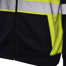 Load image into Gallery viewer, Aviator London Hi Vis Hoodie High Vis 3 Pockets 5 thread Zipper Hoodies - Yellow/Navy