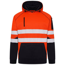 Load image into Gallery viewer, Aviator London Hi Vis Hoodie Small / Orange/Navy High Vis 3 Pockets 5 thread Pullover Hoodies - Orange/Navy
