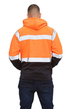 Load image into Gallery viewer, Aviator Work Wear High Vis EN ISO 20471 Class 3 - Orange/Navy 4 Pockets Zipper Hoodie