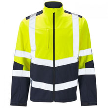 Load image into Gallery viewer, High Vis Softshell Jacket Yellow/Navy - Aviator London