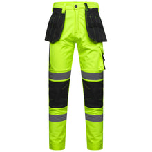 Load image into Gallery viewer, Men&#39;s Waterproof Hi vis Softshell Cargo Trouser Yellow
