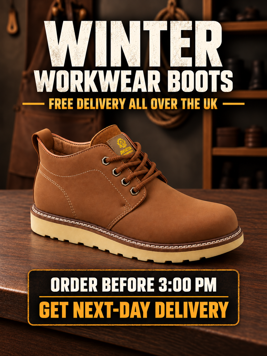Composite Toe Work Boots Premium leather Safety shoes Workwear