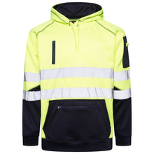 Load image into Gallery viewer, High Vis 3 Pockets 5 thread Pullover Hoodies - Yellow/Navy
