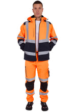 Load image into Gallery viewer, High Vis Softshell waterproof Jacket Removable Hood
