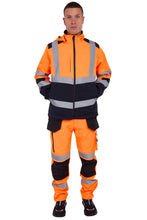 Load image into Gallery viewer, High Vis Softshell waterproof Jacket Removable Hood
