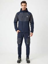 Load image into Gallery viewer, Aviator London Men's Performance Hooded Tracksuit – Athletic Training Set Navy/Black
