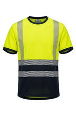 Load image into Gallery viewer, Mens Heat  Print hi vis T-Shirt Yellow/Navy AV-002
