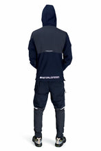 Load image into Gallery viewer, Aviator London Men's Performance Hooded Tracksuit – Athletic Training Set Navy/Black
