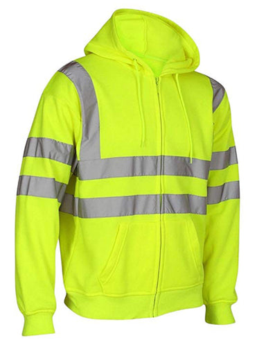 Hi Vis EN ISO 20471 Class 3 Yellow Zipper Hoodie