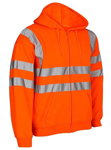 Hi Vis EN ISO 20471 Class 3 Orange Zipper Hoodie