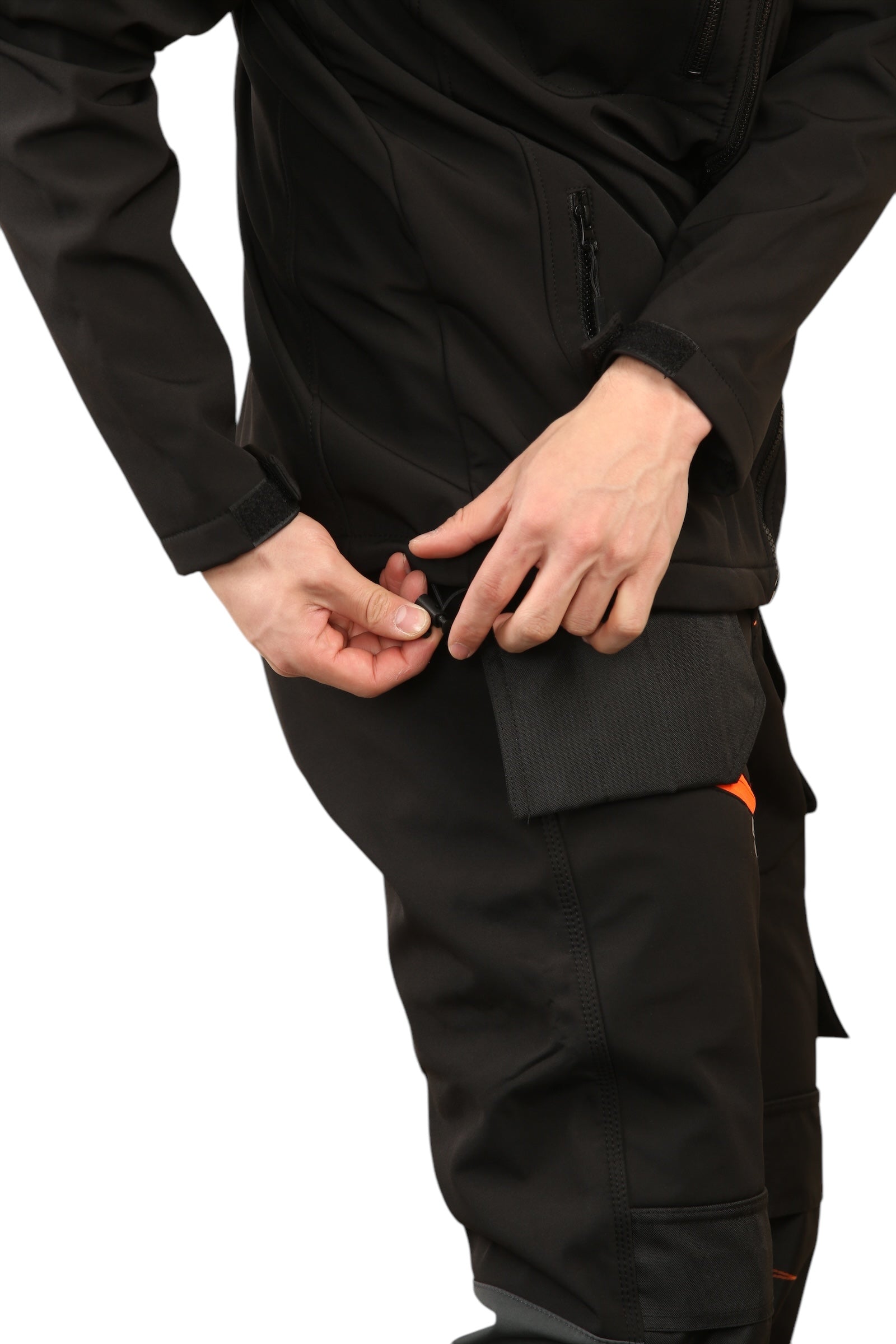 Men's Waterproof  Softshell Jackets Removeable Hoodie with Zip Pockets