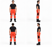 Load image into Gallery viewer, EN ISO 20471 Hi Vis Orange/Navy Jogging Bottom AV-22
