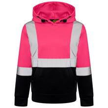 Load image into Gallery viewer, High Vis Kids Pullover Hoodie - Pink/Navy
