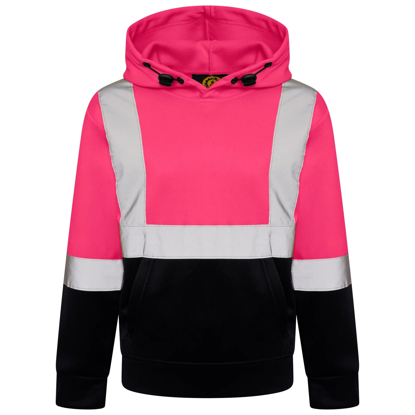 High Vis Kids Pullover Hoodie - Pink/Navy