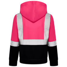 Load image into Gallery viewer, High Vis Kids Pullover Hoodie - Pink/Navy
