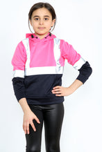 Load image into Gallery viewer, Kids Hi Viz Vest Children&#39;s High Vis Jacket Visibility Waistcoat Top Safe Hoodie - Pink/Navy
