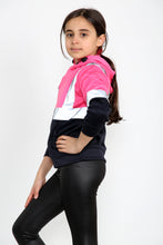 Load image into Gallery viewer, Kids Hi Viz Vest Children&#39;s High Vis Jacket Visibility Waistcoat Top Safe Hoodie - Pink/Navy
