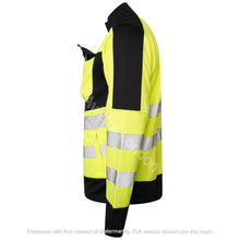 Load image into Gallery viewer, High Vis 4 Pockets Stand Collar Zipper Hoodie - Yellow/Navy
