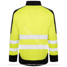 Load image into Gallery viewer, High Vis 4 Pockets Stand Collar Zipper Hoodie - Yellow/Navy
