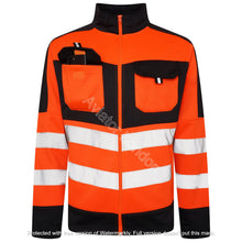 Load image into Gallery viewer, High Vis 4 Pockets Stand Collar Zipper Hoodie - Orange/Navy Success
