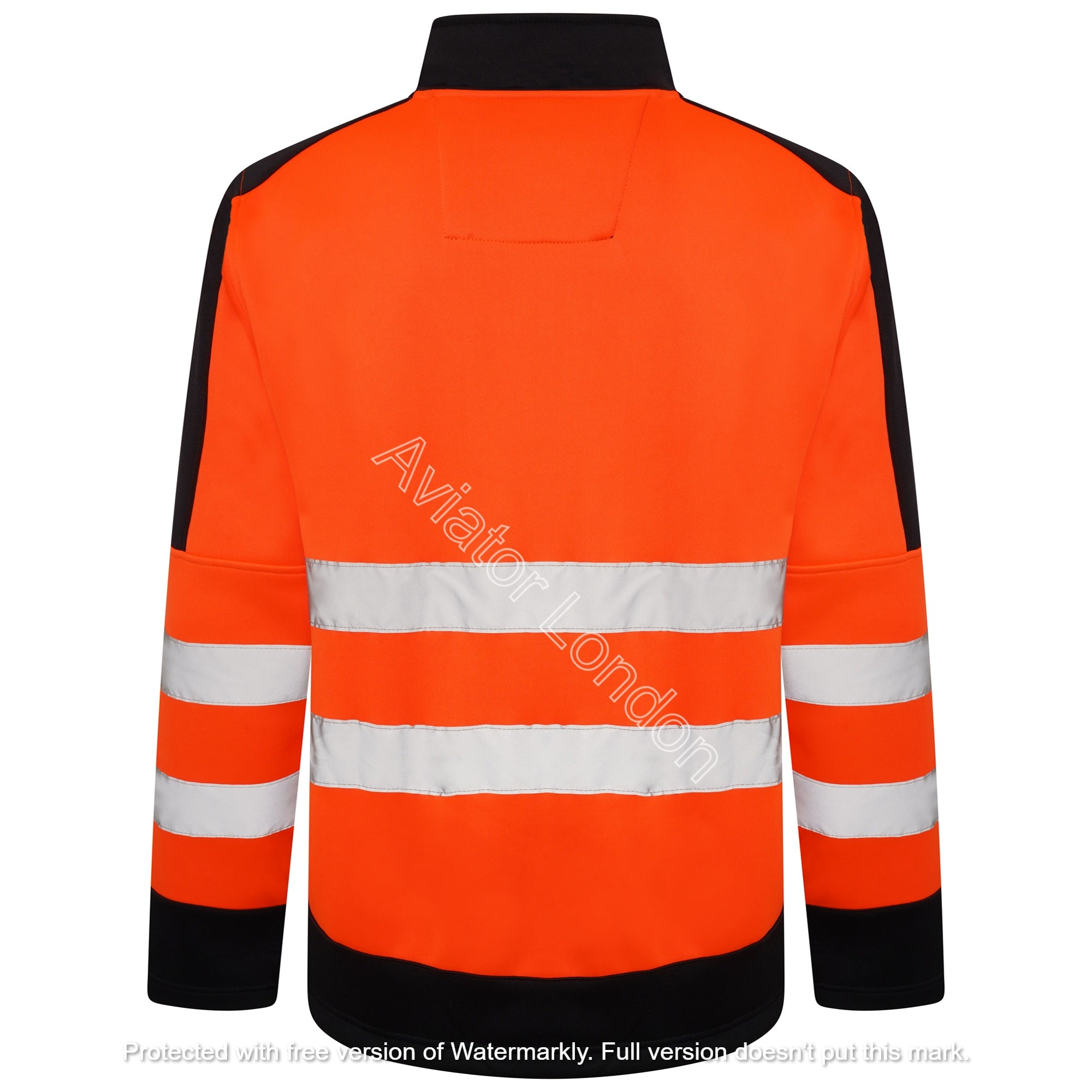 High Vis 4 Pockets Stand Collar Zipper Hoodie - Orange/Navy Success