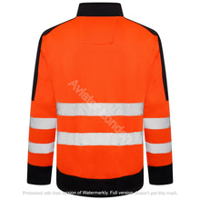 Load image into Gallery viewer, High Vis 4 Pockets Stand Collar Zipper Hoodie - Orange/Navy Success
