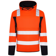 Load image into Gallery viewer, High Vis 2 Long Pockets Pullover Hoodie - Orange/Navy
