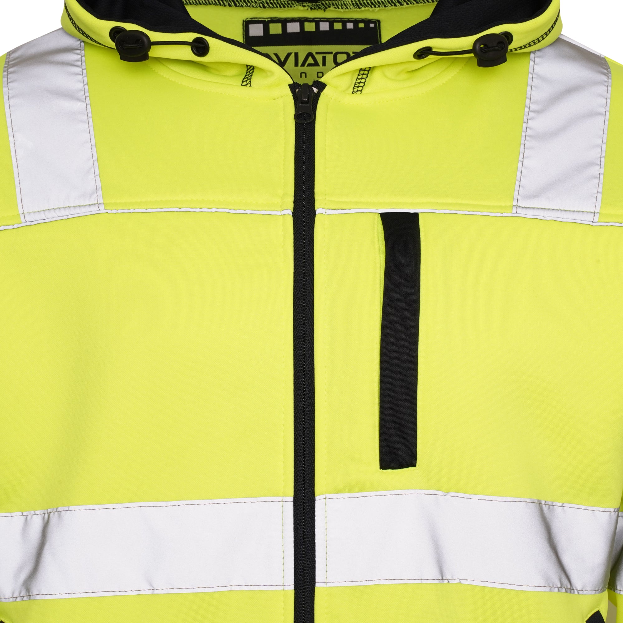 High Vis 4 Pockets Zipper Hoodie - Yellow/Navy