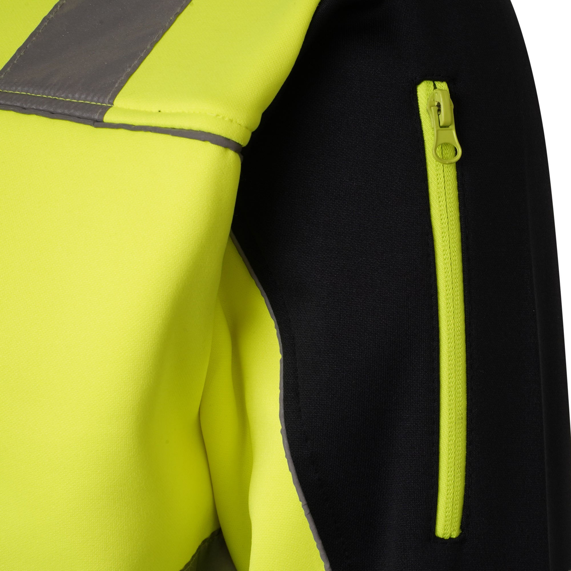 High Vis 4 Pockets Zipper Hoodie - Yellow/Navy