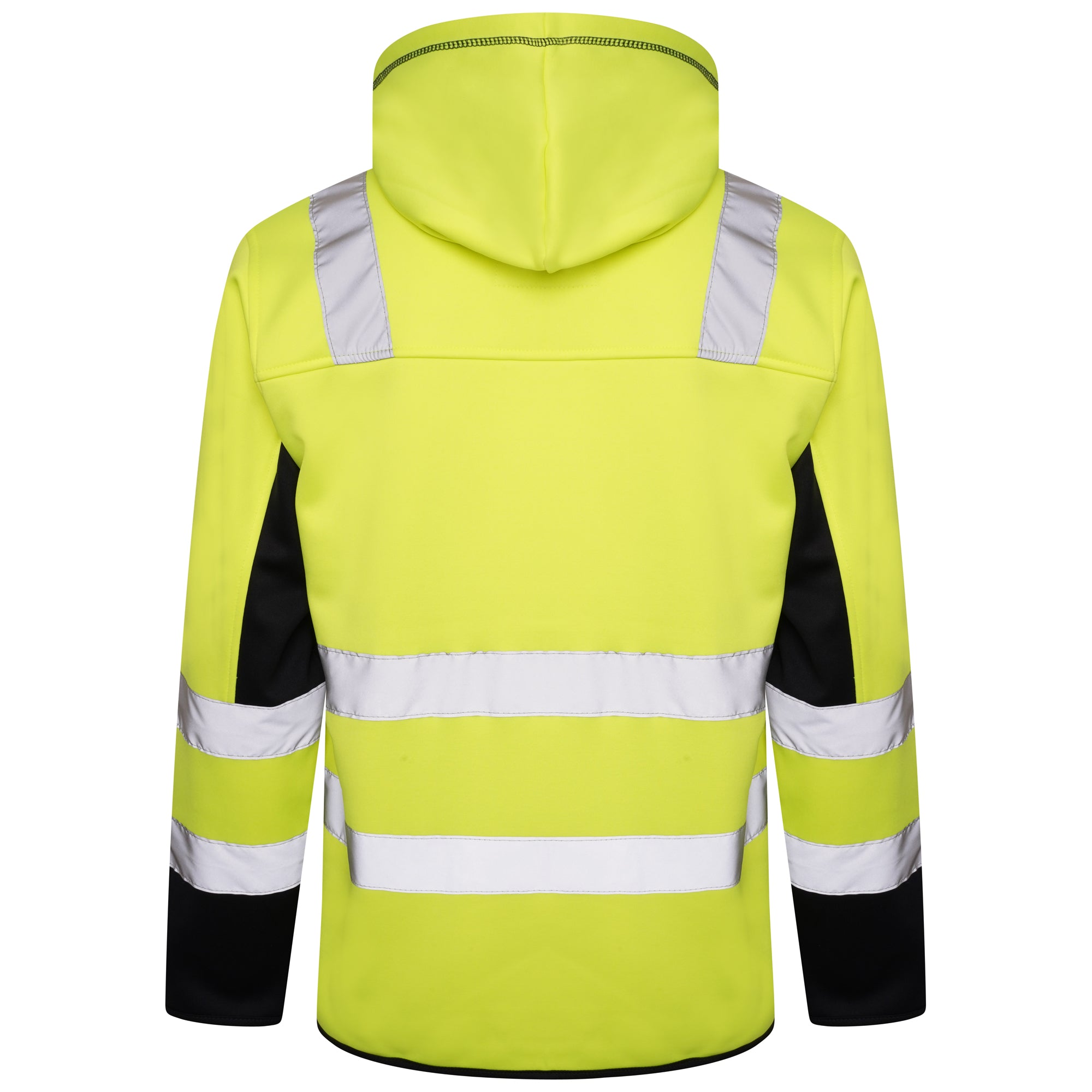 High Vis 2 Long Pockets Zipper Hoodie -Yellow/Navy Success