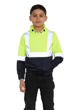 Load image into Gallery viewer, Kids Hi Viz Vest Children&#39;s High Vis Jacket Visibility Waistcoat Top Safe Hoodie - Yellow/Navy
